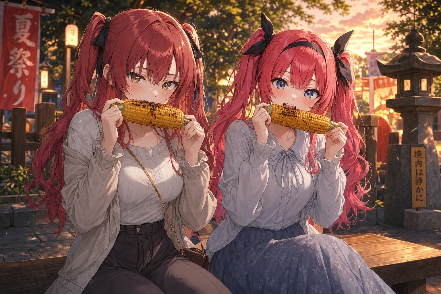実亜さんと千尋で夏祭り