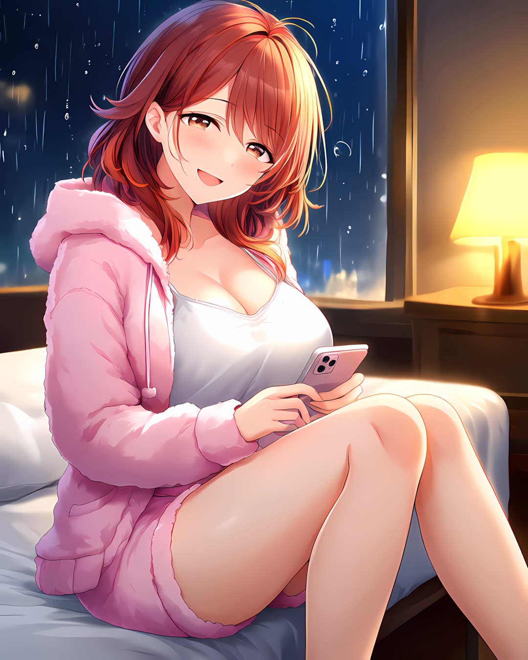 🌙ピンクのモコモコ部屋着でおやすみ💤