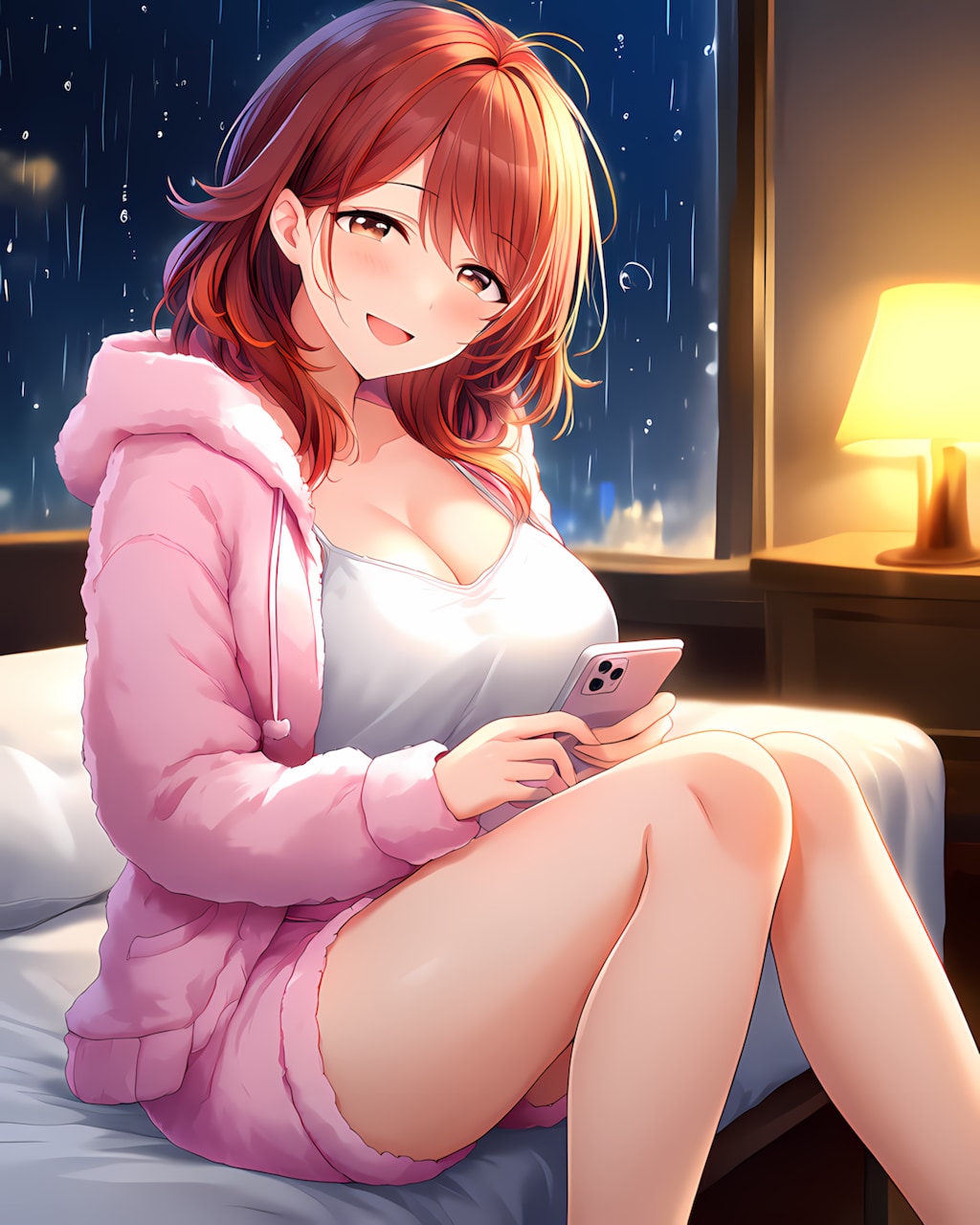 🌙ピンクのモコモコ部屋着でおやすみ💤