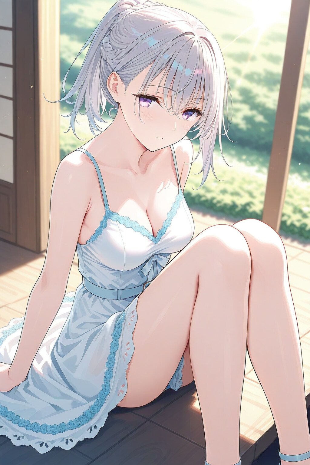 (890HQ)銀髪ちゃん夏ワンピ