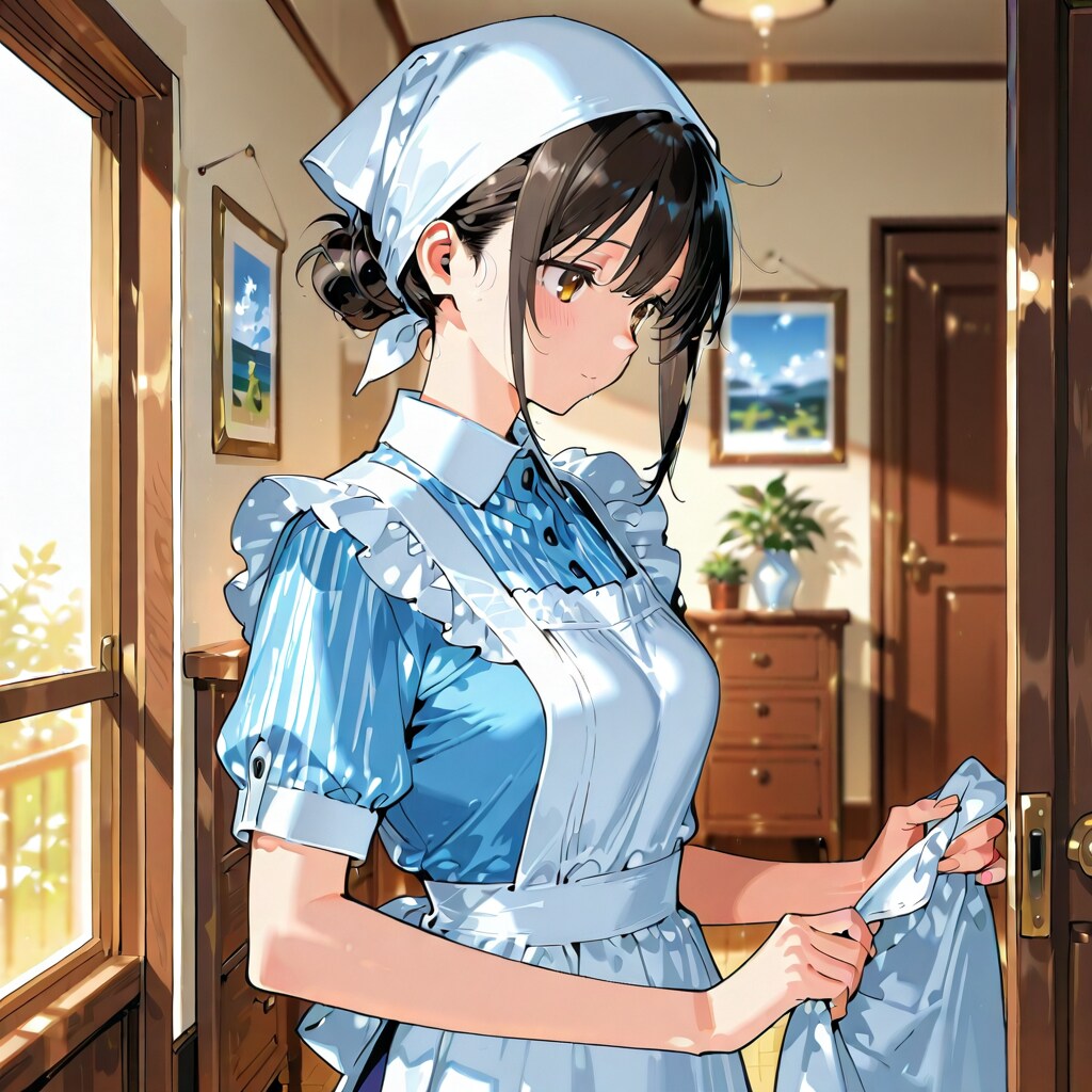 掃除をする女の子