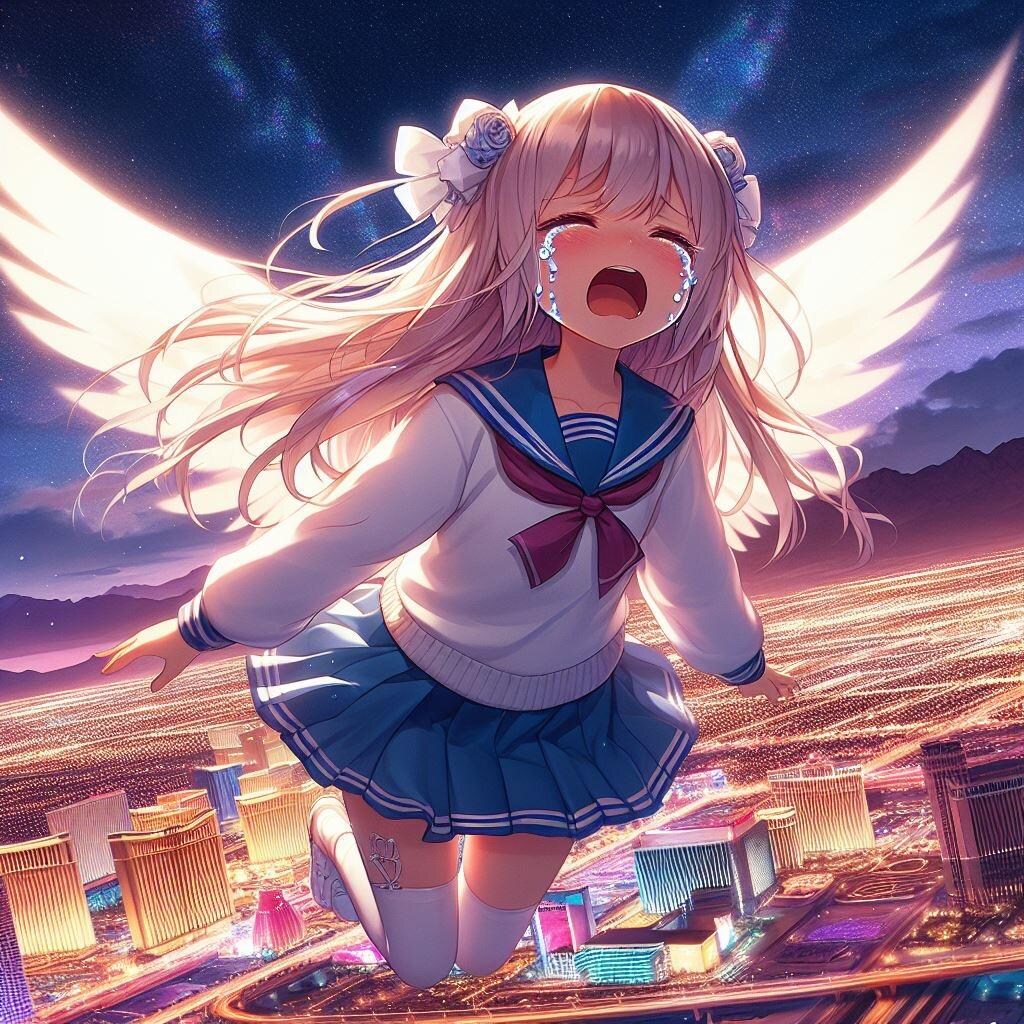 【謎画像】ラスベガスのカジノで負けすぎて逃亡を図る女子高生