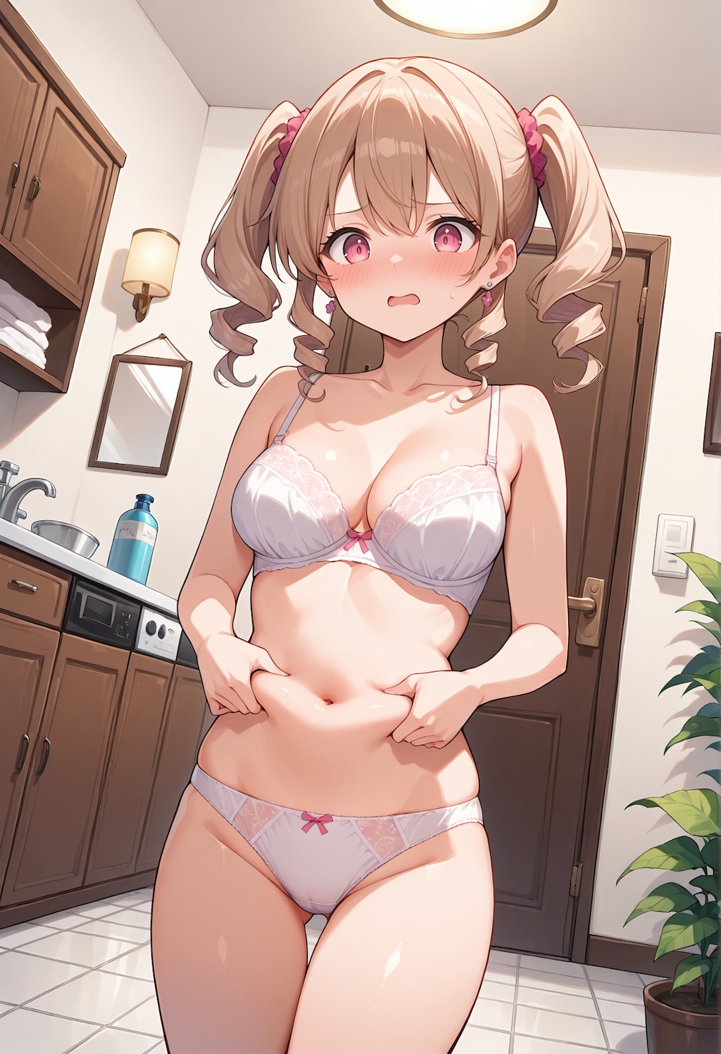 【illustrious・Lora紹介】お腹の脂肪をつまむ