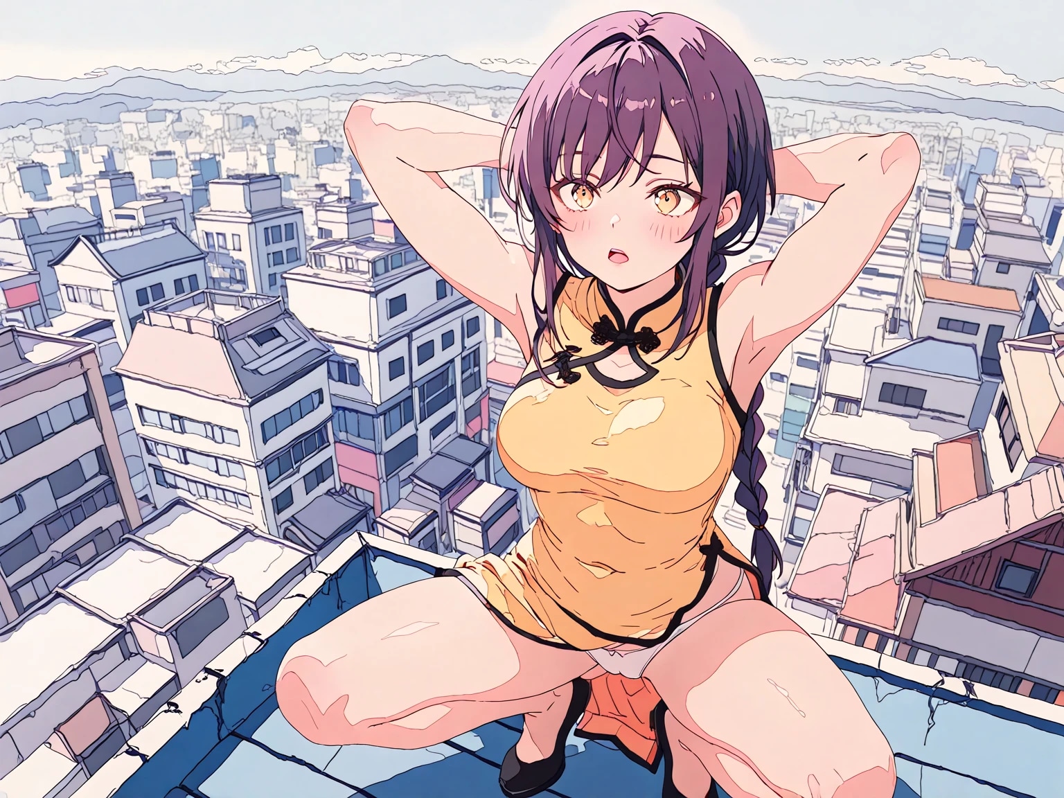 チャイナ服を着た先生