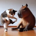 猫VSカピバラ 9枚目