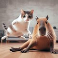 猫VSカピバラ 4枚目
