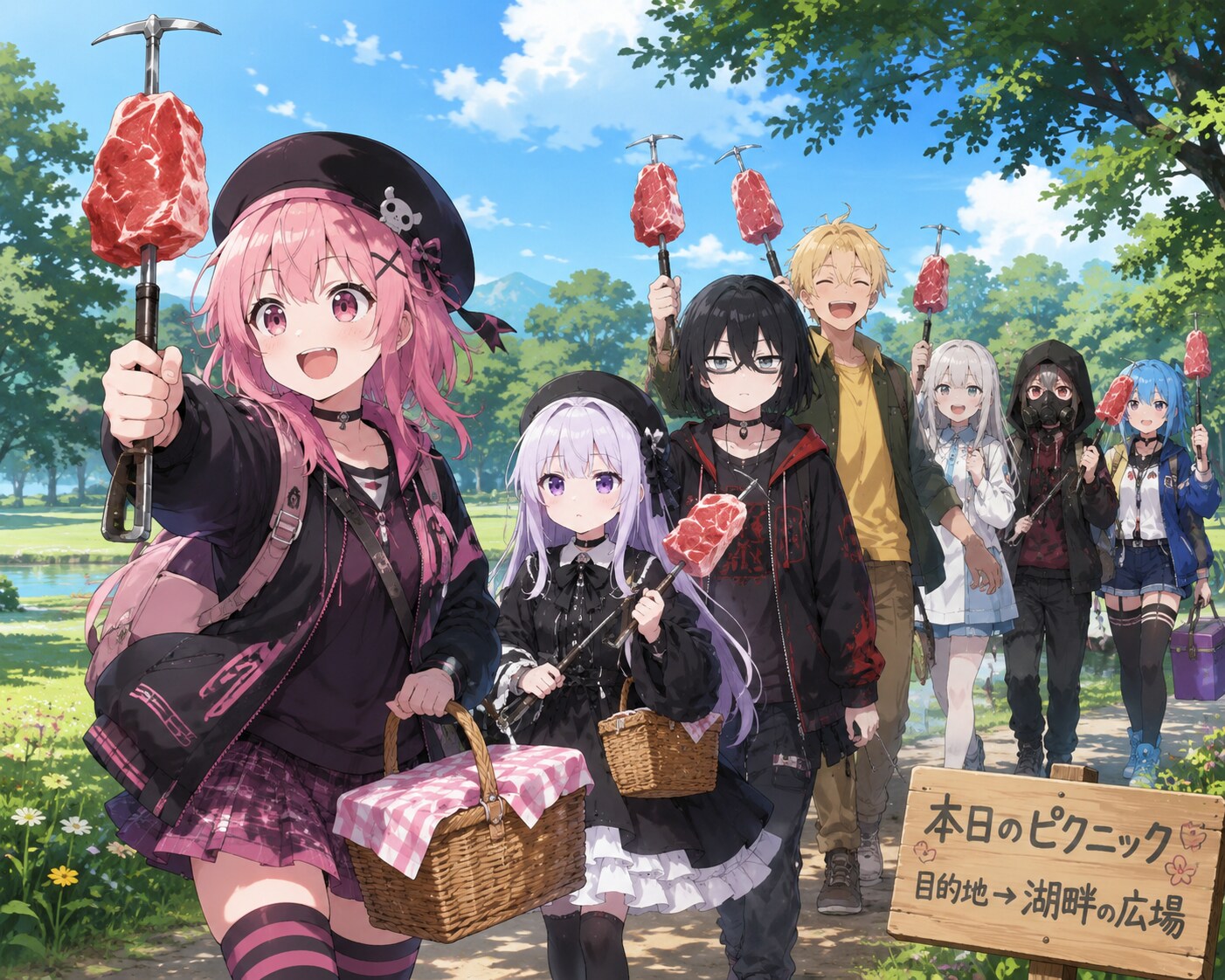 ピィ〜ックニック、ピィ〜ック肉、やほーやほー♪