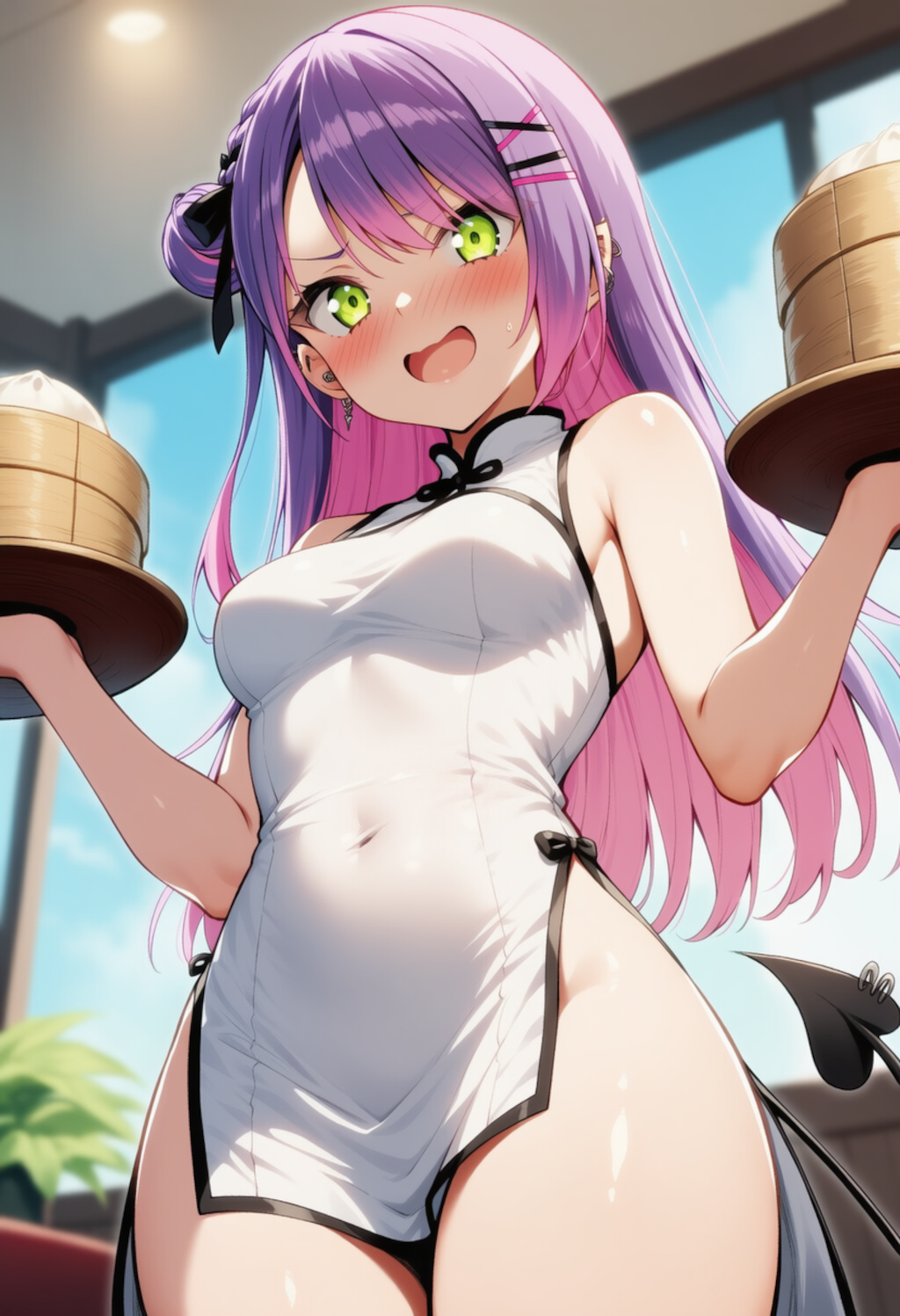 い、いらっしゃいませー！（常闇トワ）