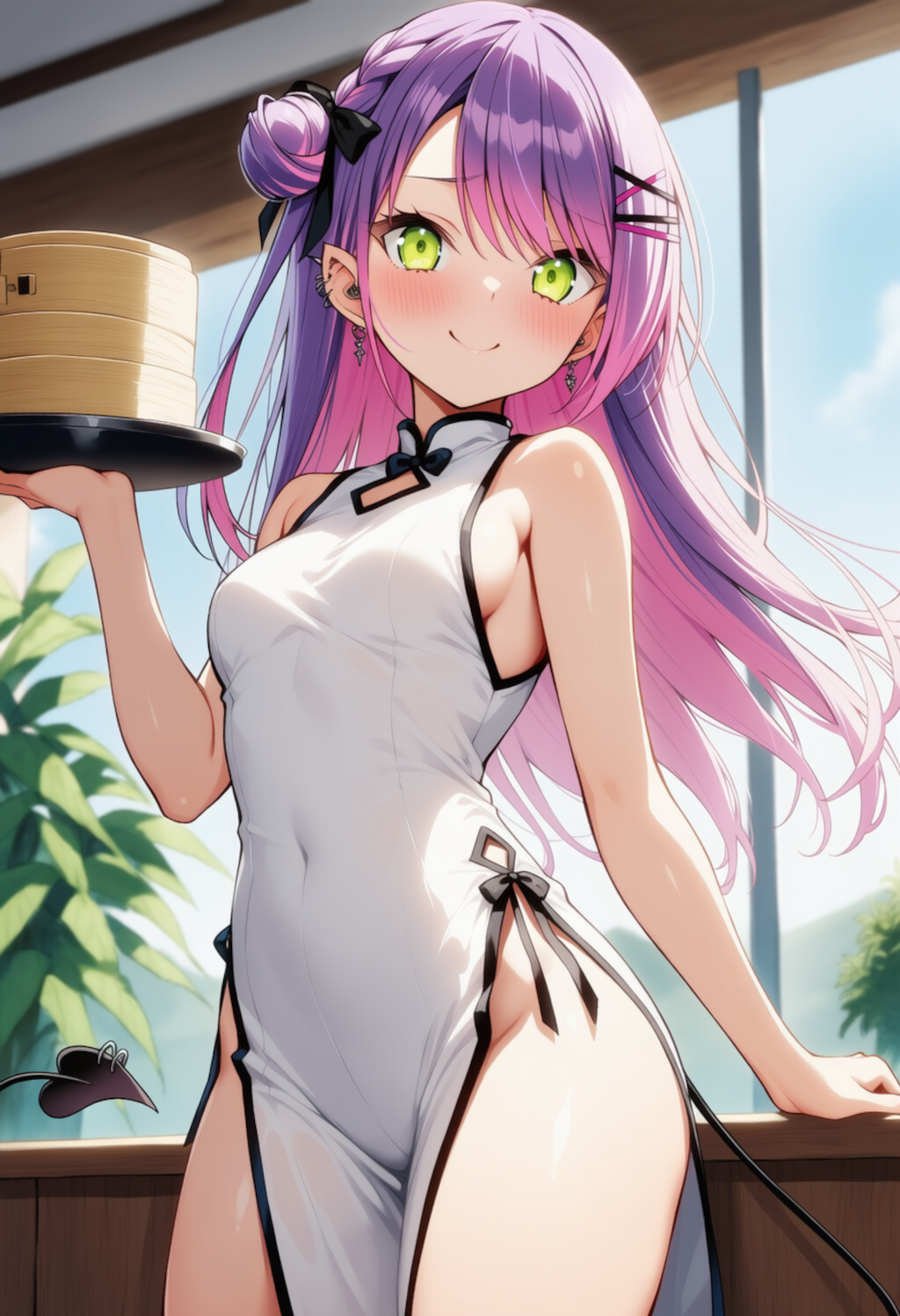 い、いらっしゃいませー！（常闇トワ）