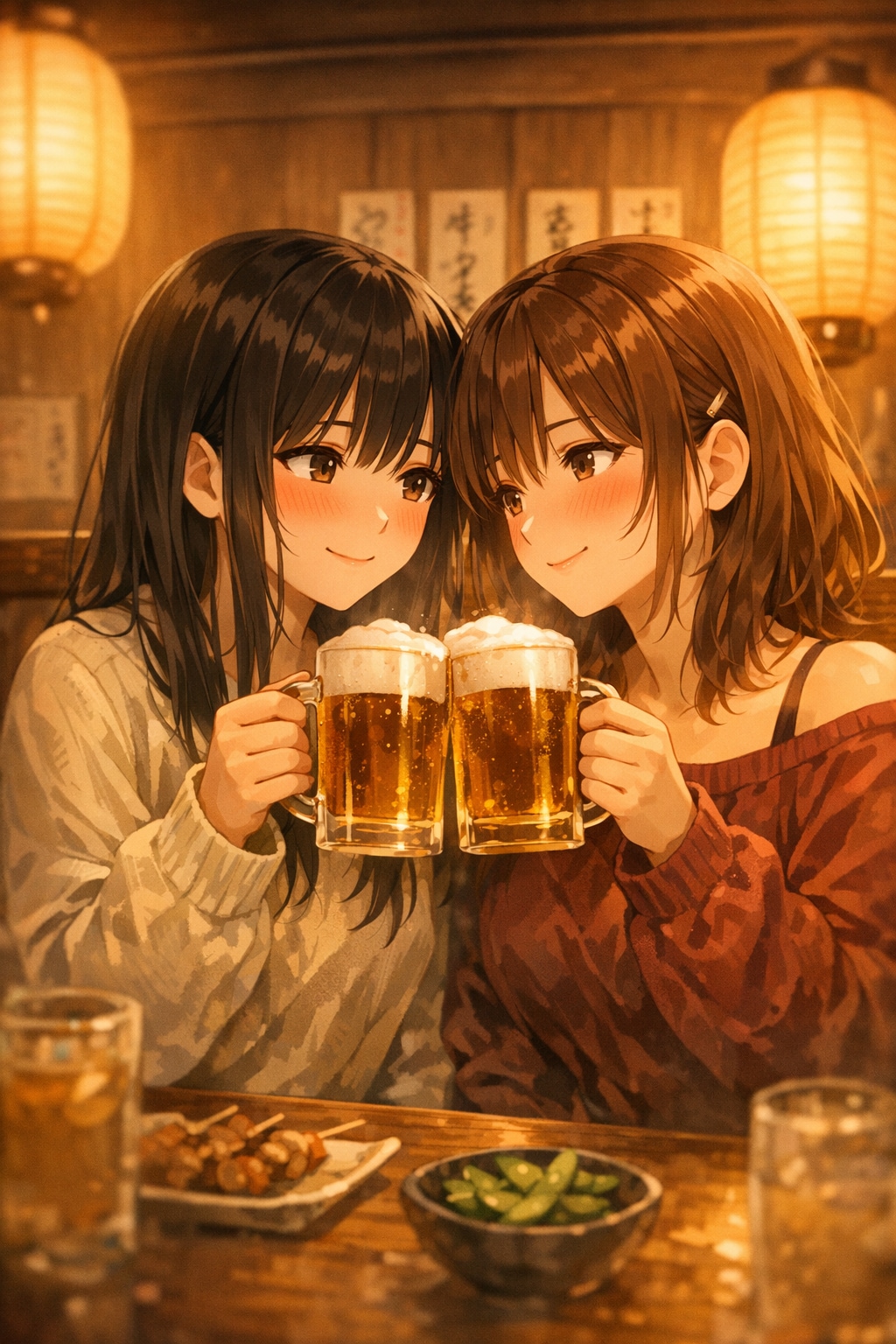 居酒屋で乾杯の日　01 | の人気AIイラスト・グラビア