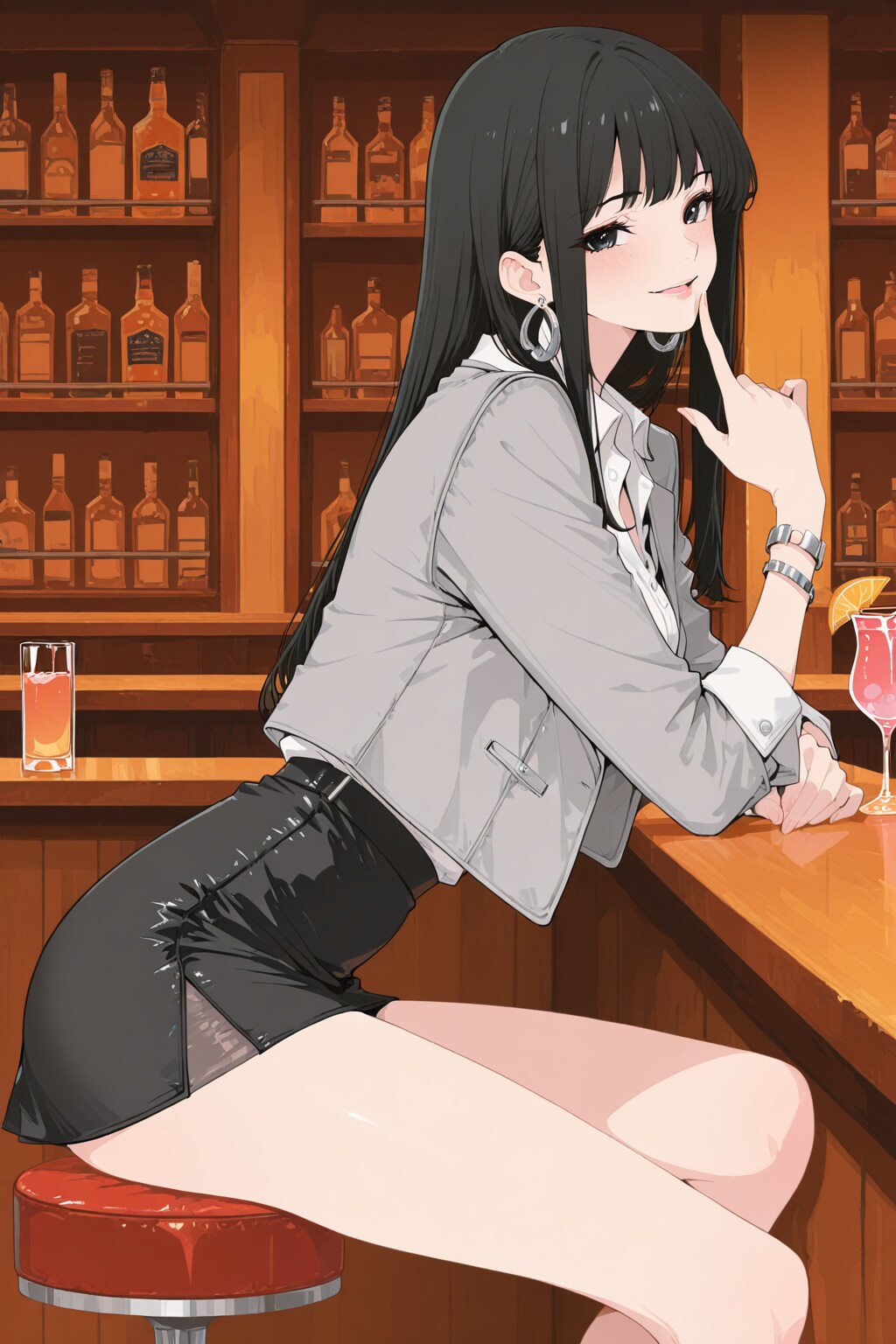 woman at bar 41 | の人気AIイラスト・グラビア