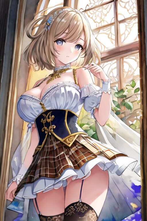窓際の寝起きの女学生