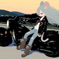 バイクとねず耳ちゃん 4枚目