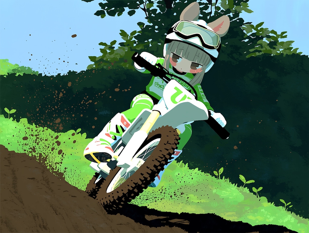 バイクとねず耳ちゃん