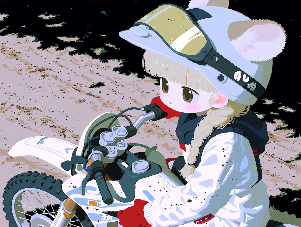 バイクとねず耳ちゃん
