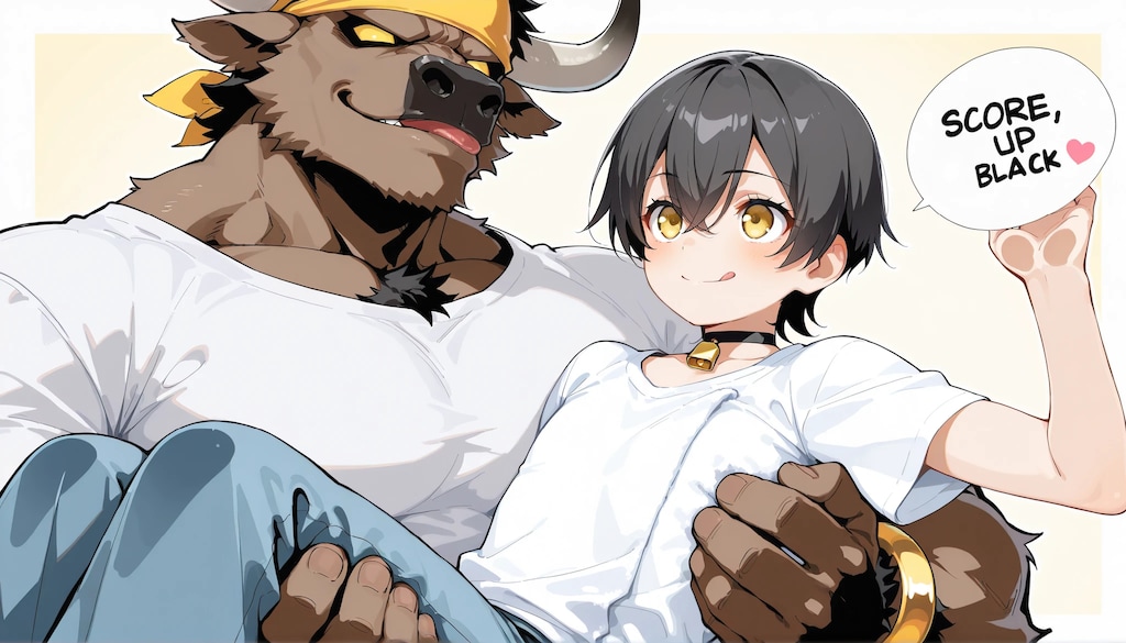 ミノタウロスさんにお姫様抱っこされる男の子