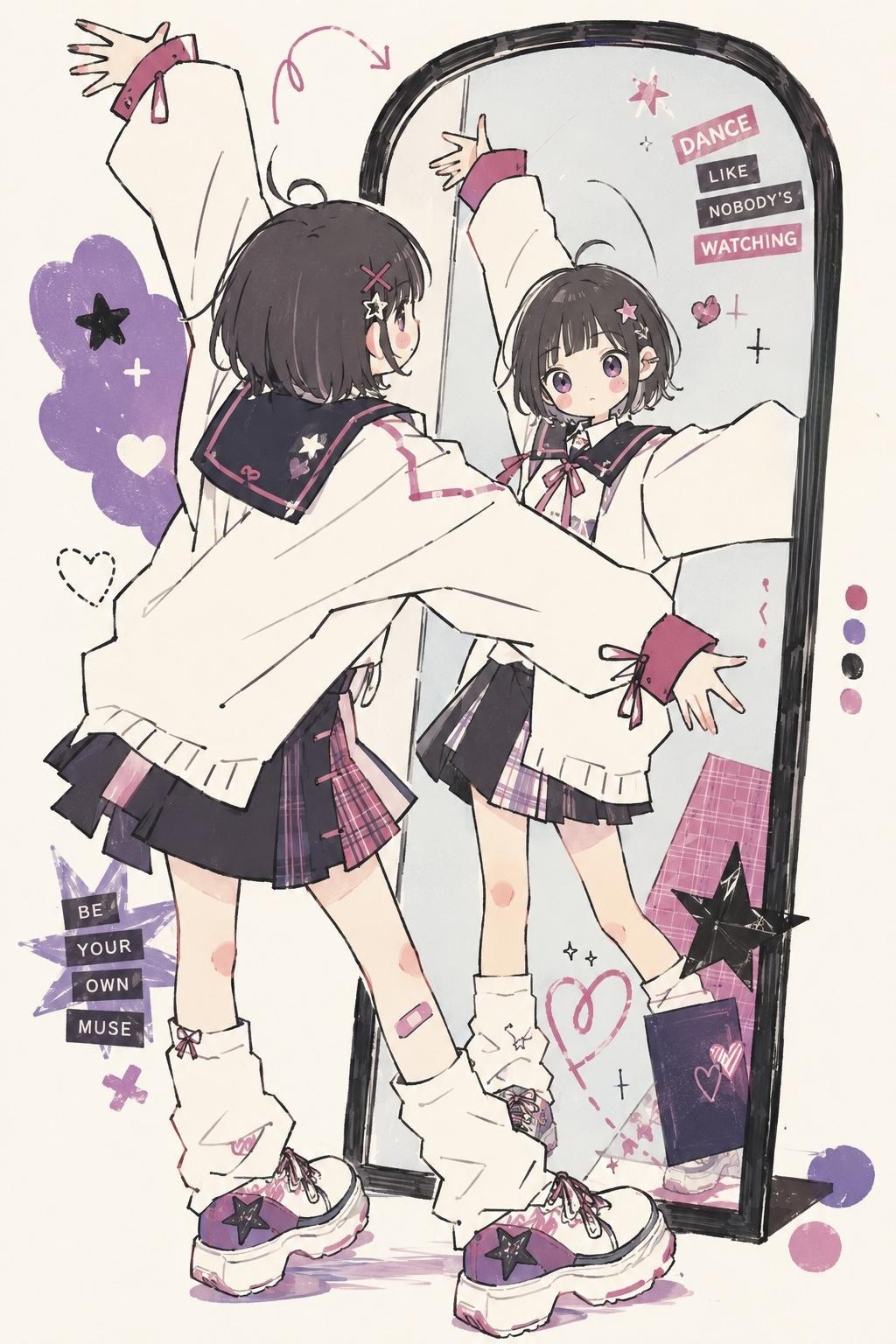 鏡の前でダンスちゃん