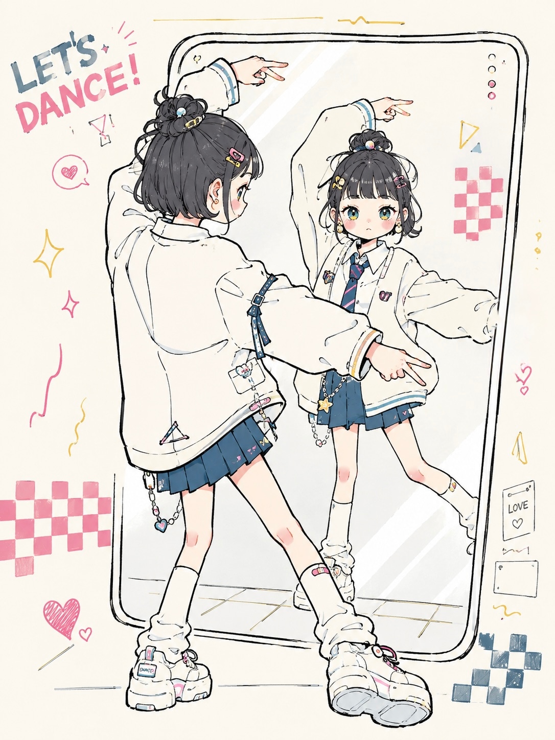 鏡の前でダンスちゃん