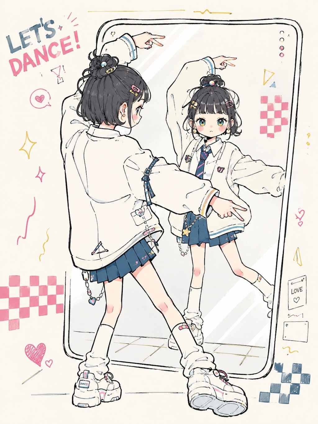 鏡の前でダンスちゃん