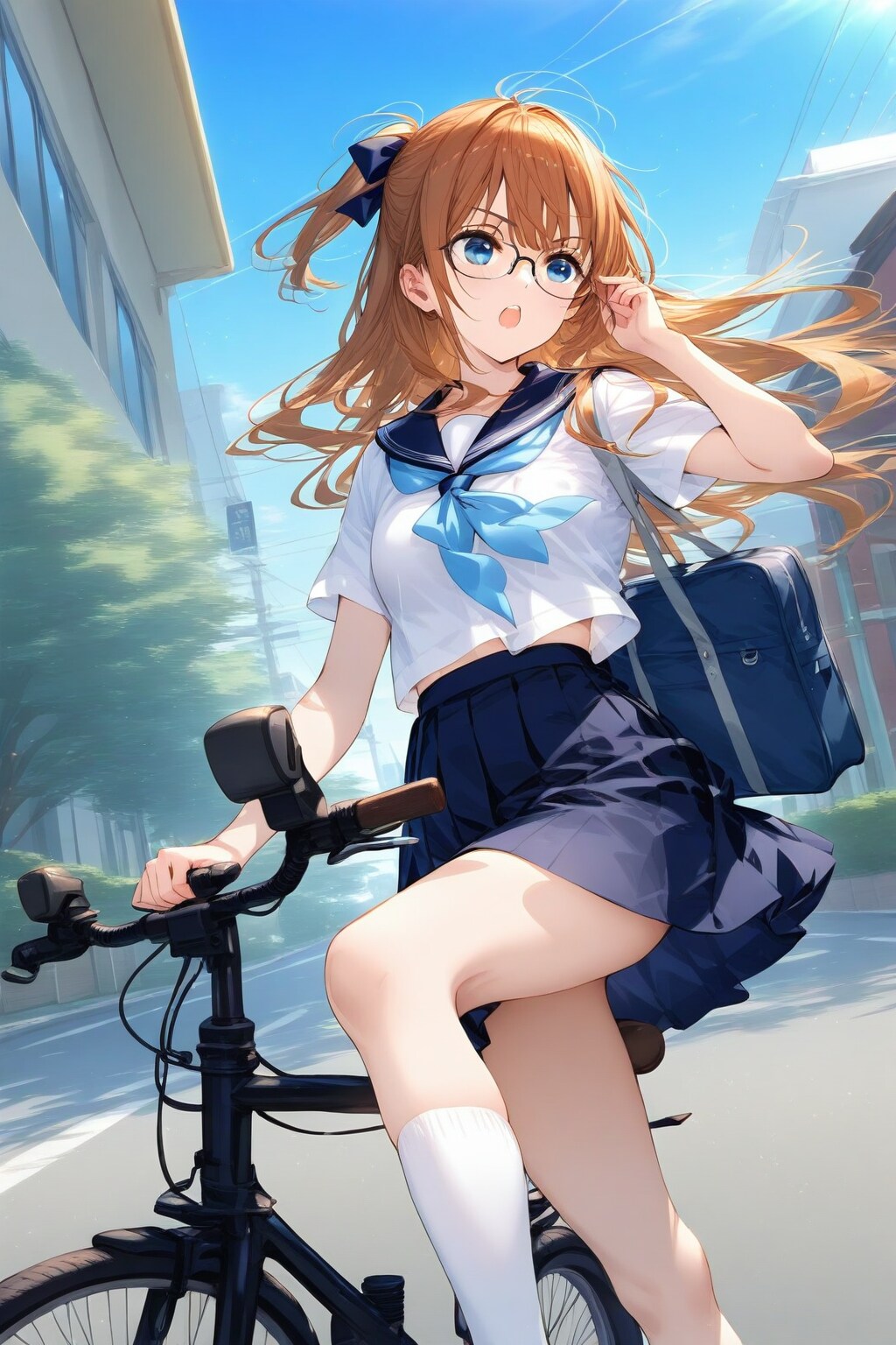 蹴って進むマシーンに乗った女の子