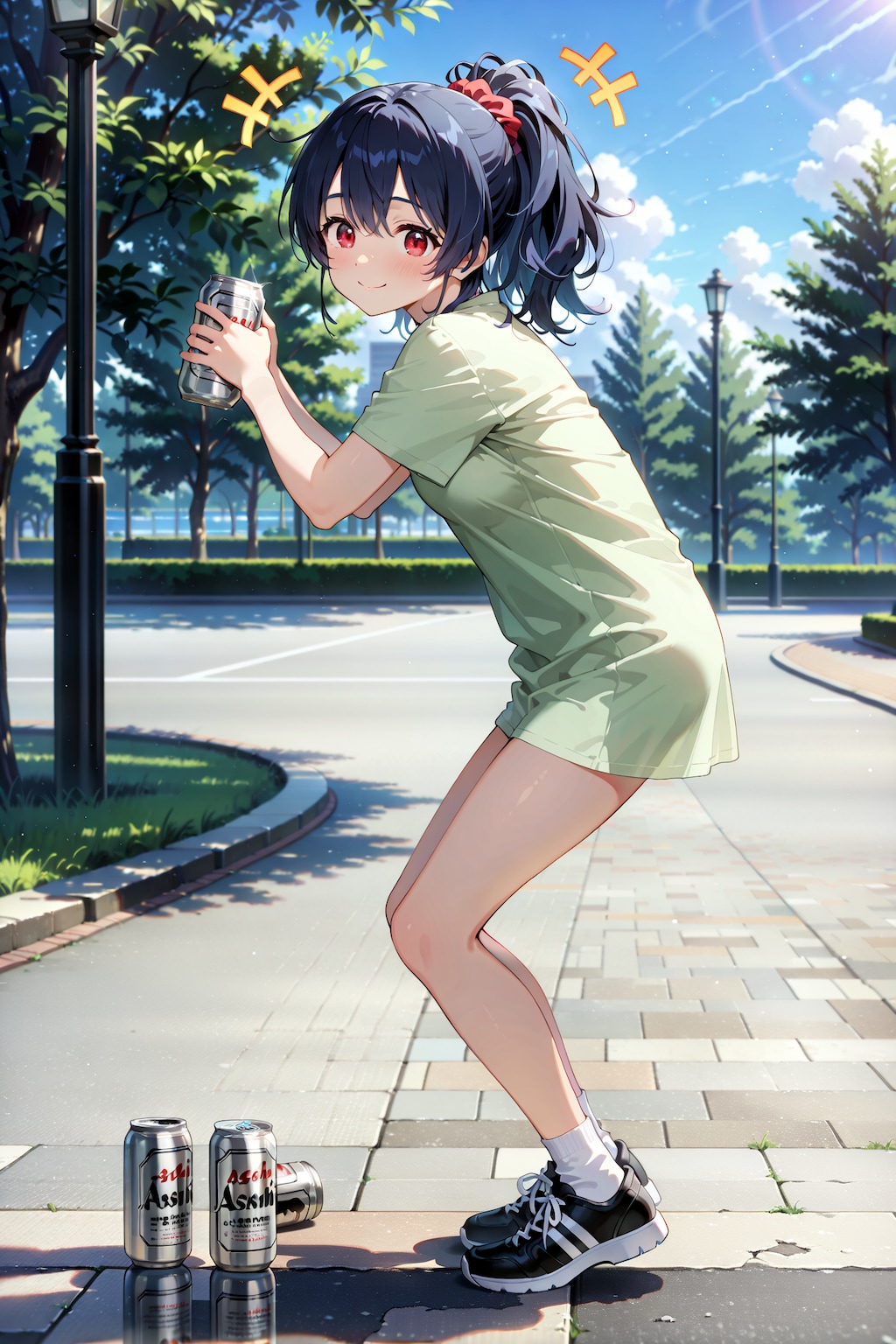 公園ビアガールは青春の味 Y831