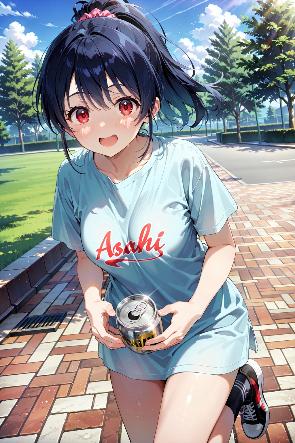 公園ビアガールは青春の味 Y831