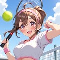 テニスをする女の子 5枚目