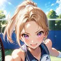 テニスをする女の子 2枚目