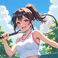 テニスをする女の子 11枚目