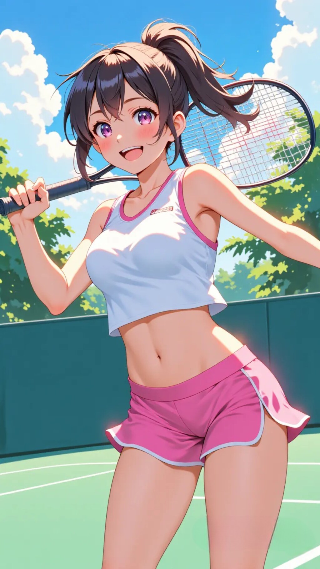 テニスをする女の子