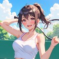 テニスをする女の子 4枚目