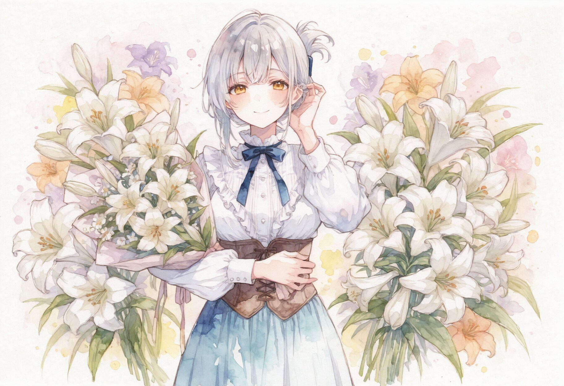 看板娘　flowers | の人気AIイラスト・グラビア