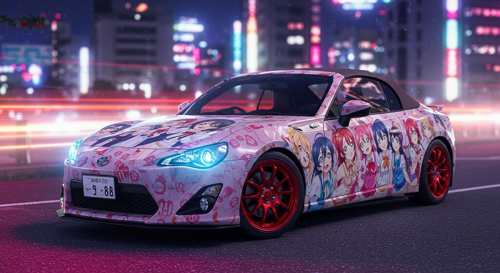 アニメキャラGR86オープンカー