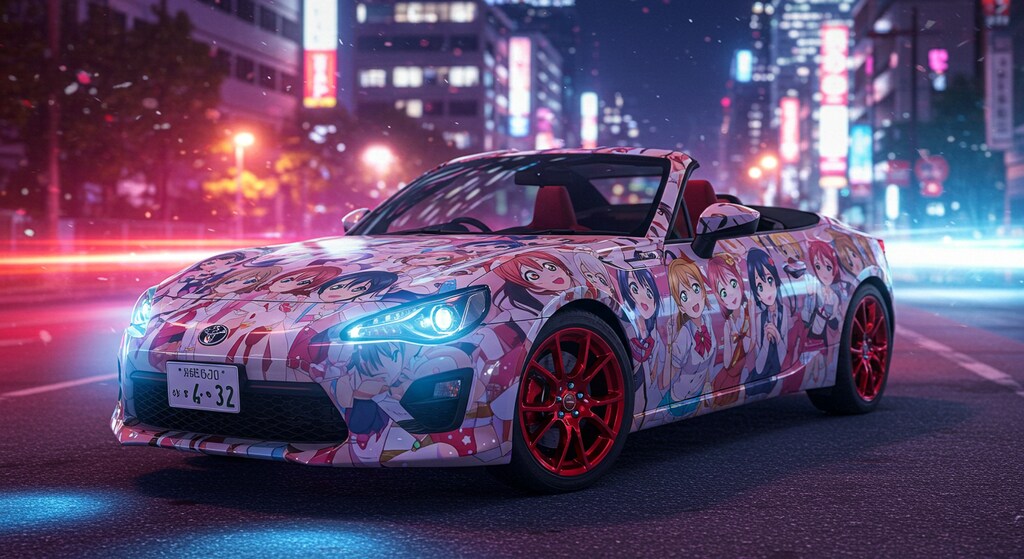 アニメキャラGR86オープンカー