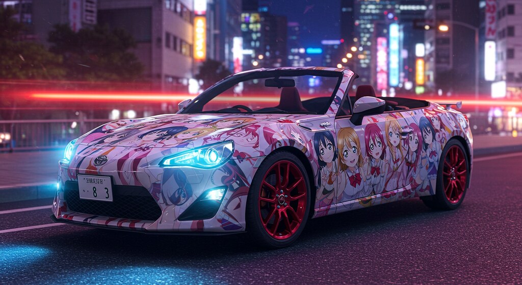 アニメキャラGR86オープンカー