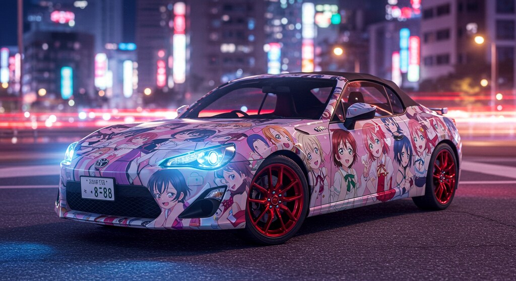 アニメキャラGR86オープンカー