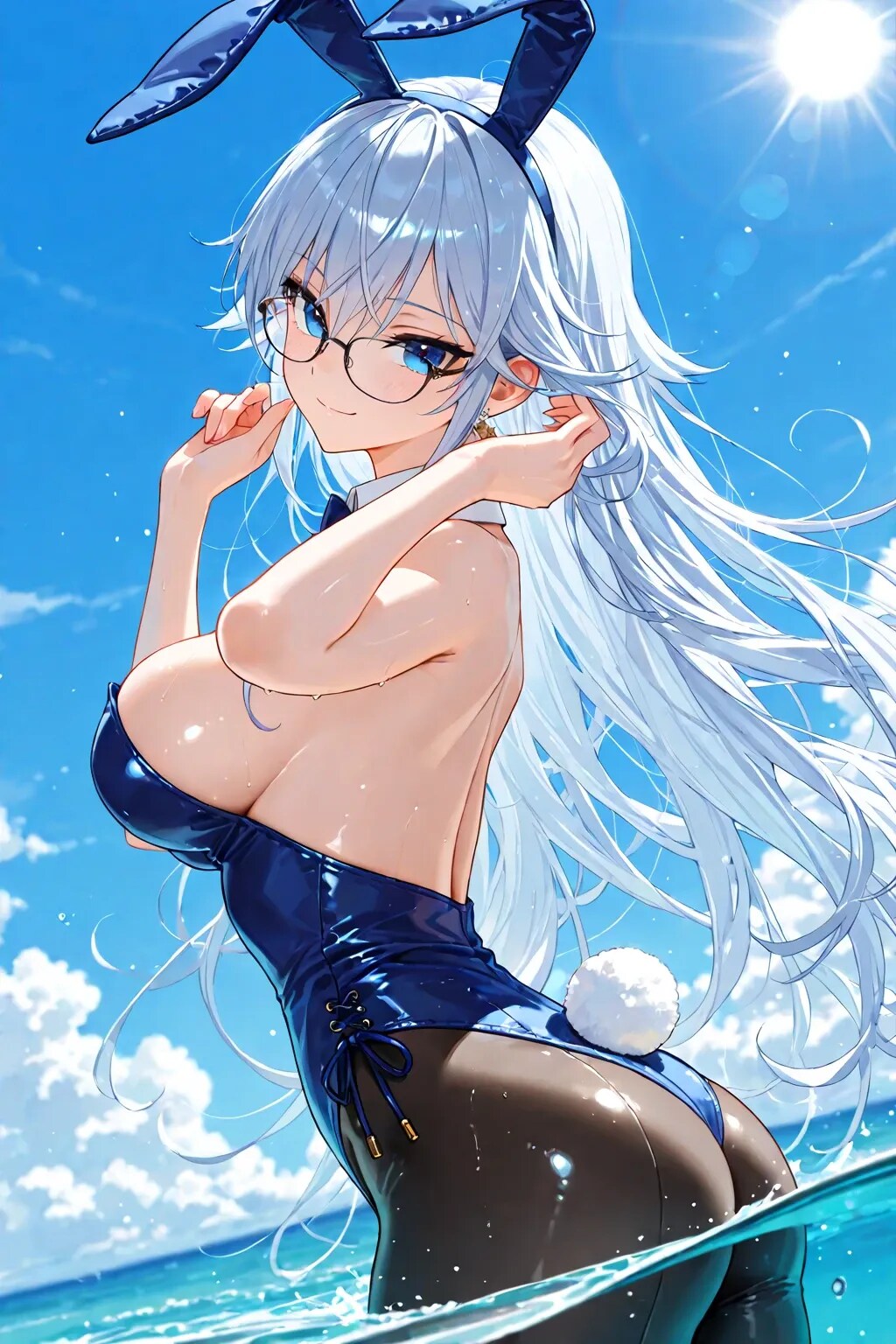 セルリアンブルーに染めて