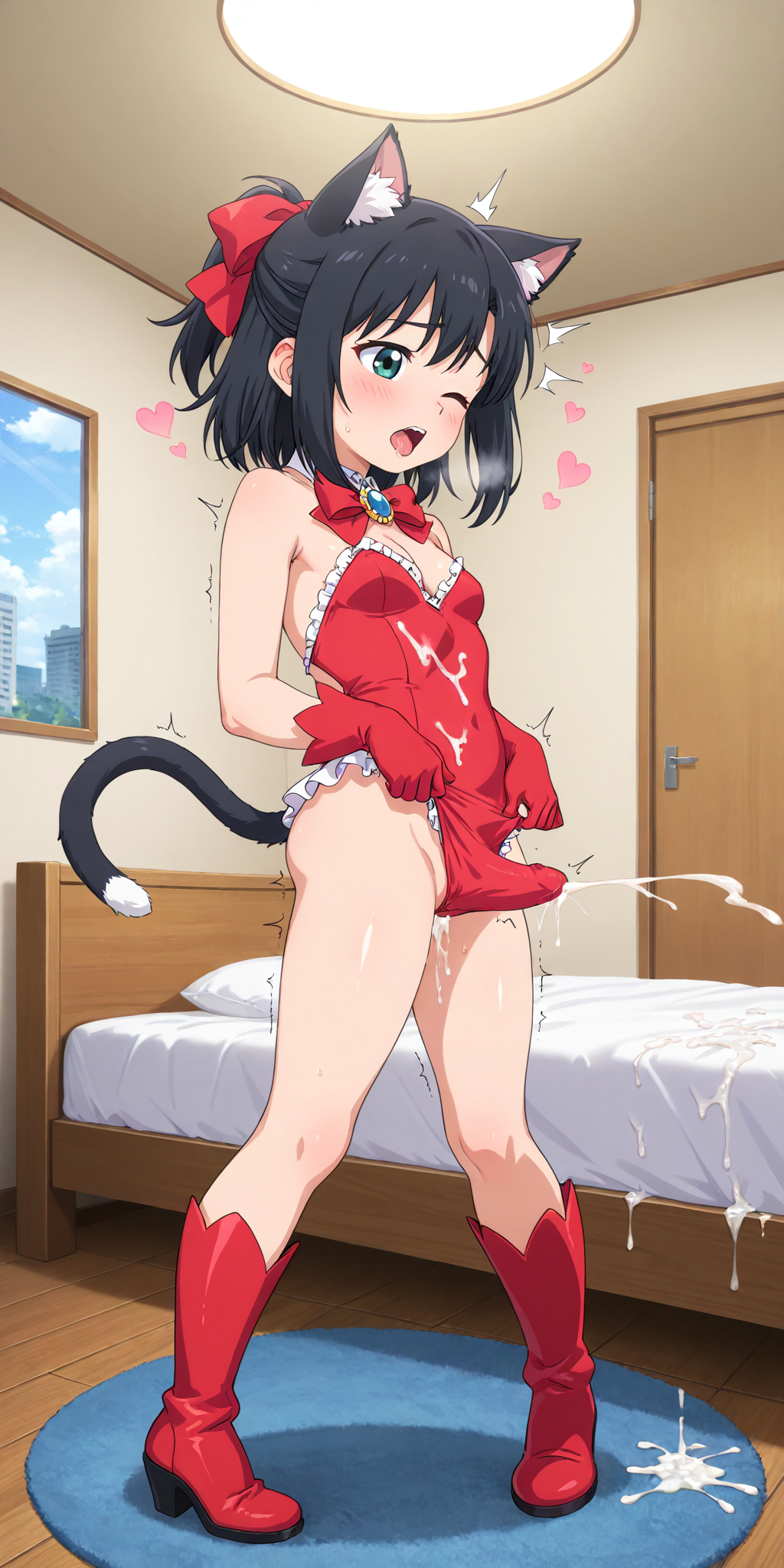 レオタードの締め付けに負けてしまった子猫ちゃん+おまけ