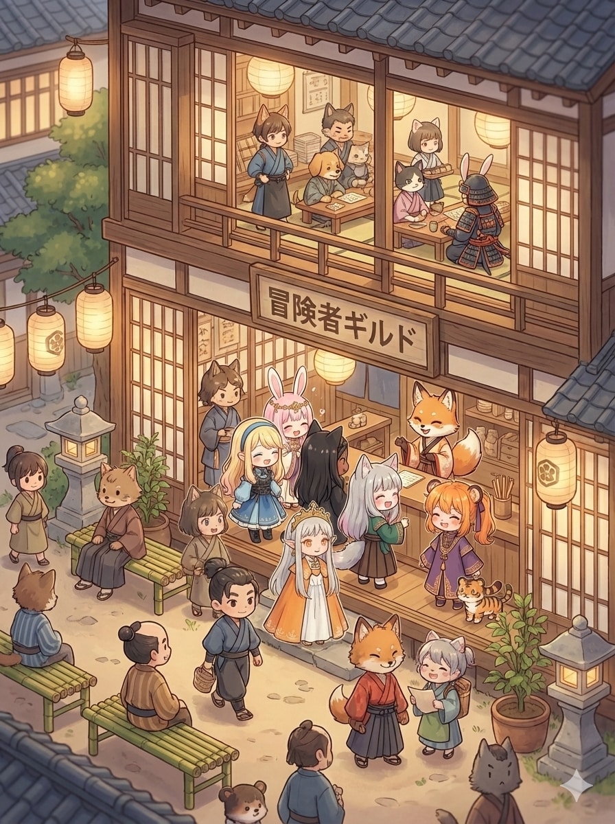 冒険者ギルド (冒険の旅 その１２) | の人気AIイラスト・グラビア