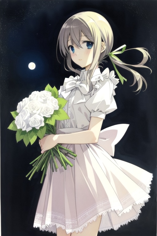 花を贈る少女