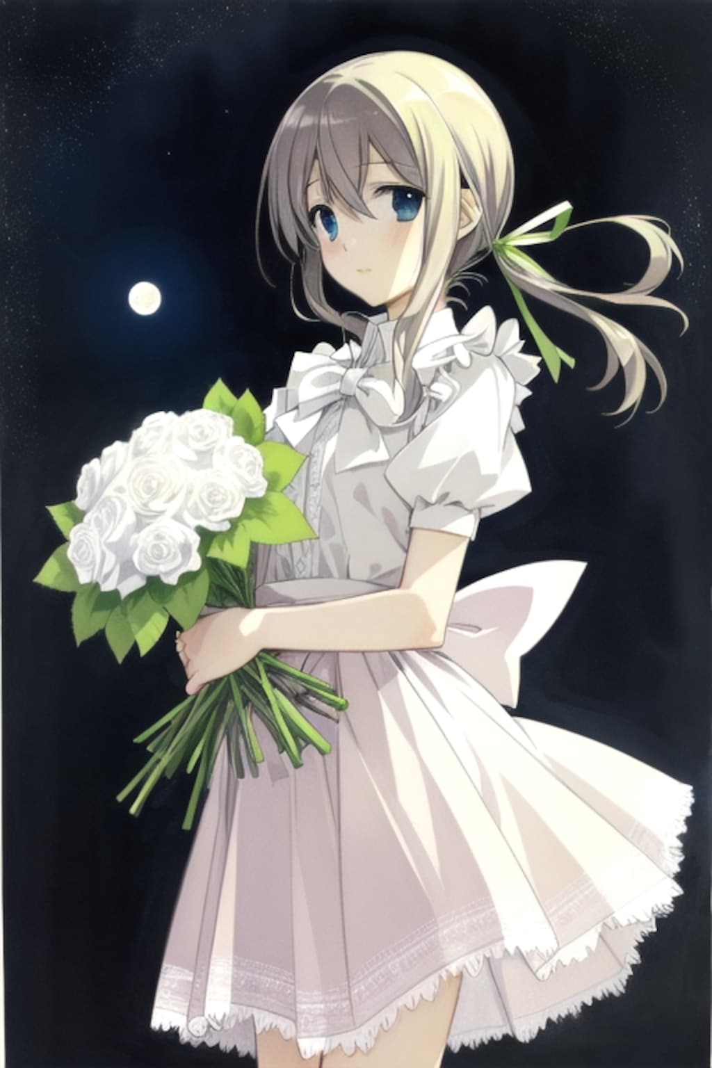 花を贈る少女