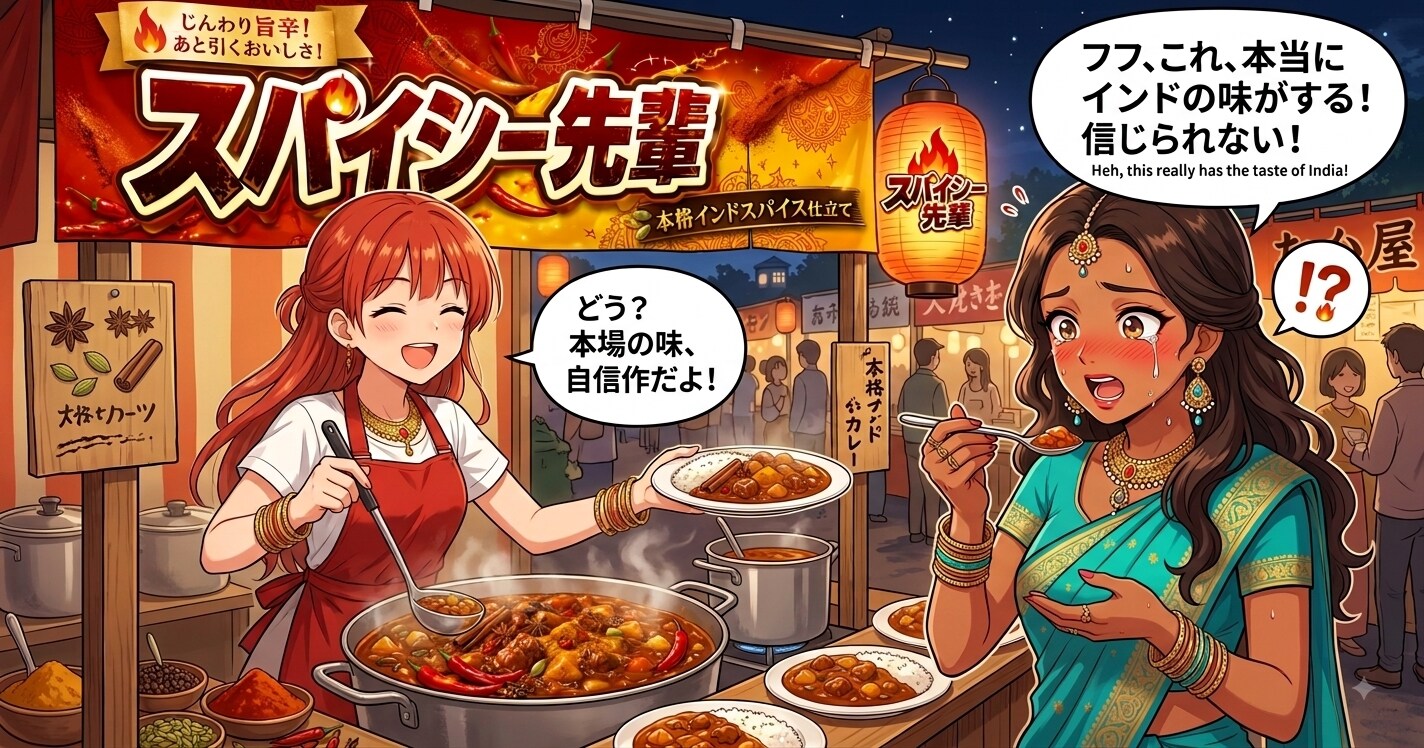 スパイシー先輩の逆襲！日本流の具材に本場インドのコクが炸裂？
