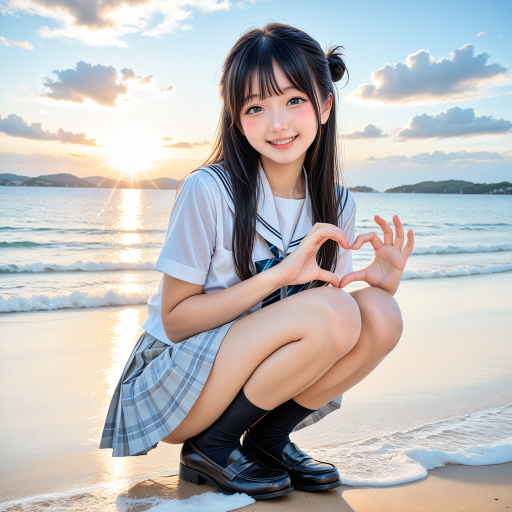 女子高生と空