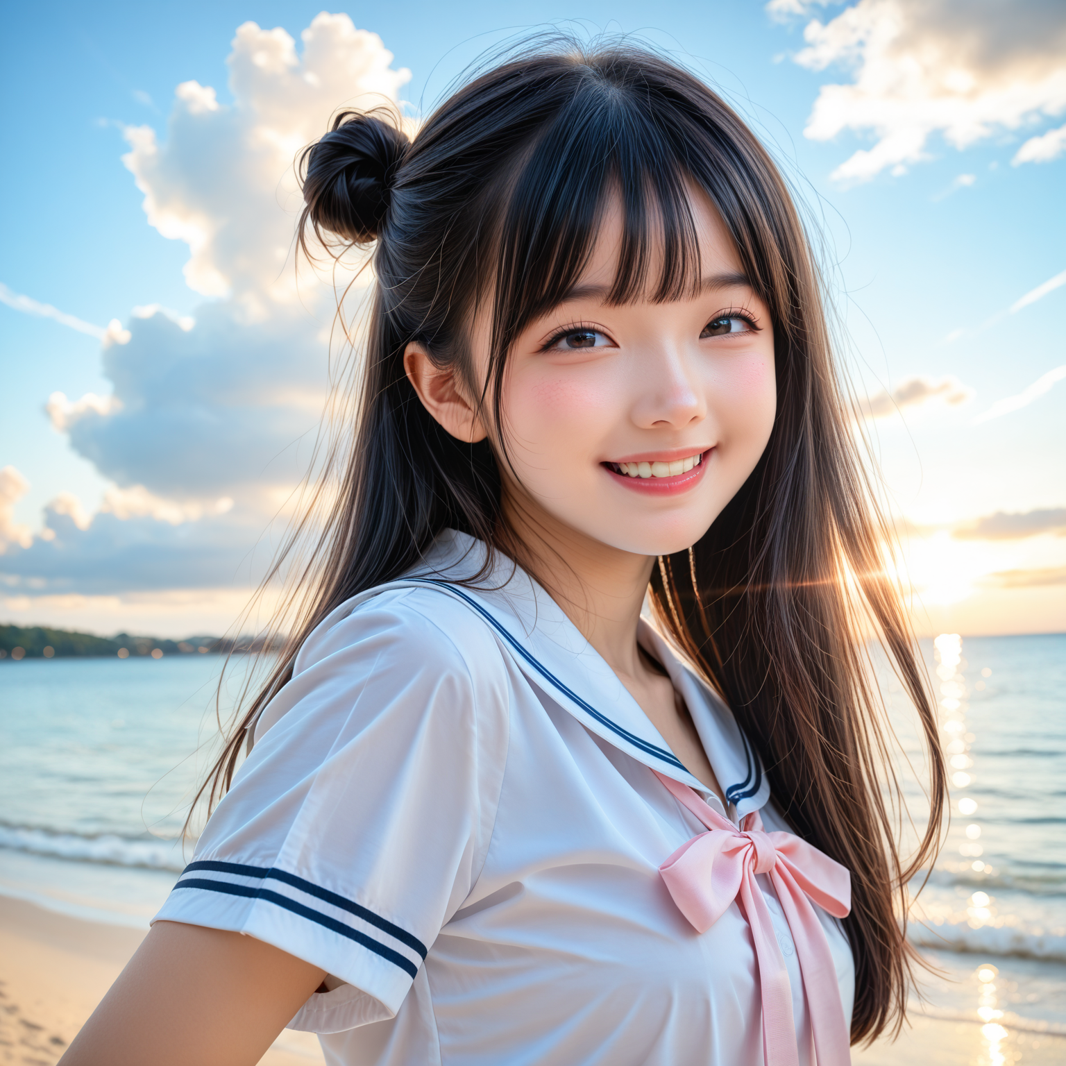 女子高生と空