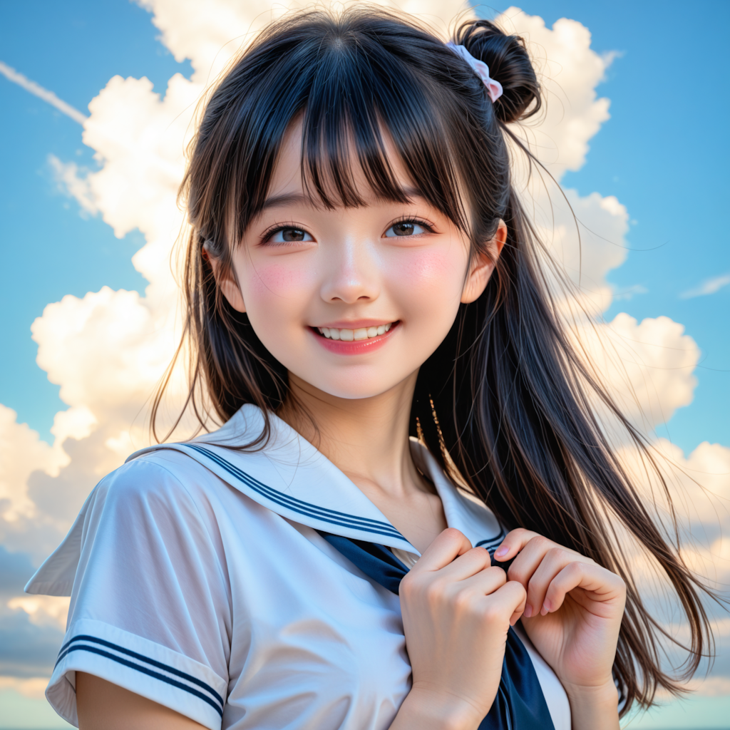 女子高生と空