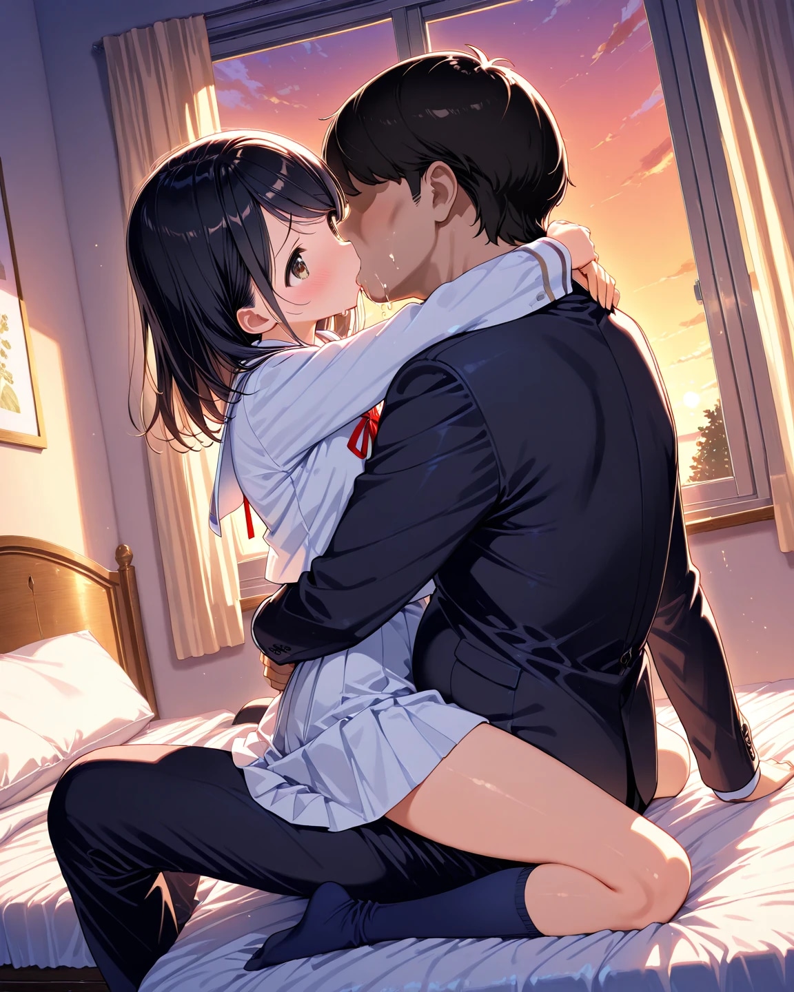 少女と激しいキス