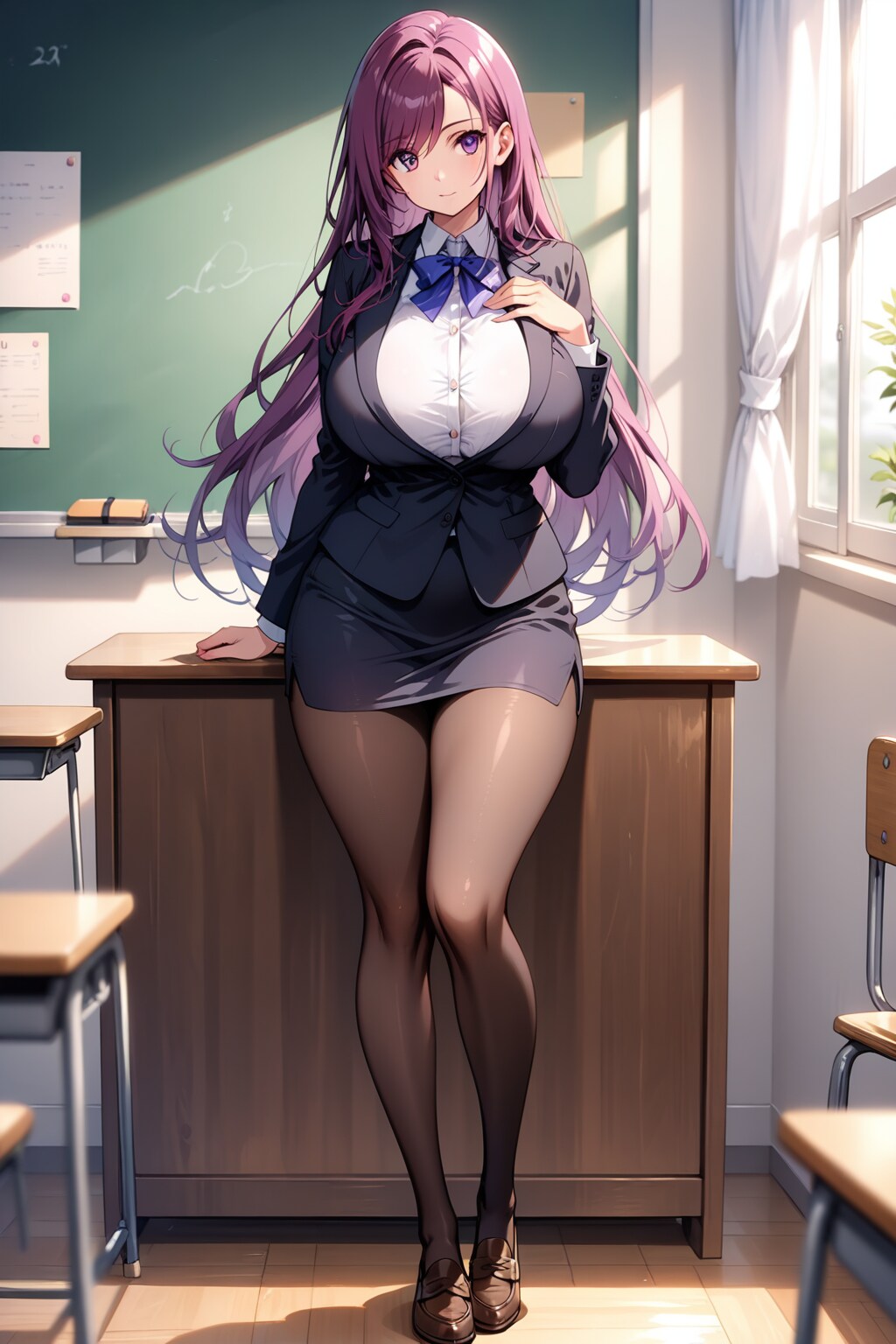 紫髪の女教師