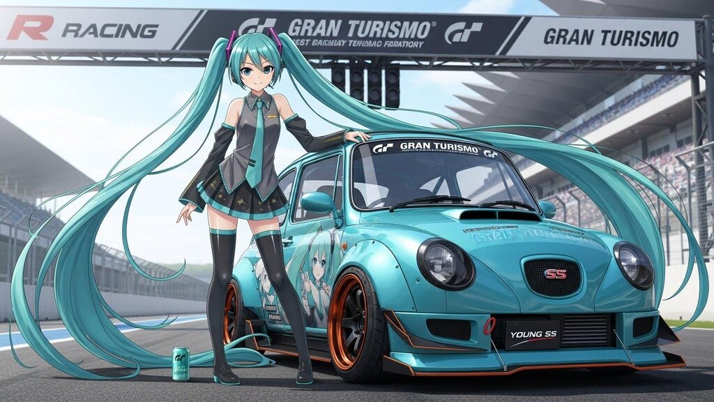 初音ミクとグランツーリスモスバル360