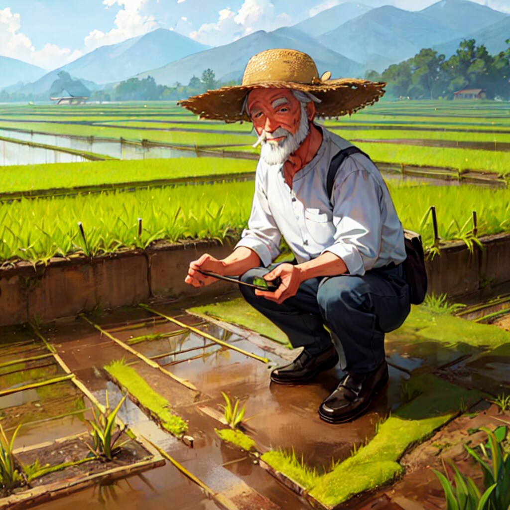 レスランドのじじい達、田植えをする