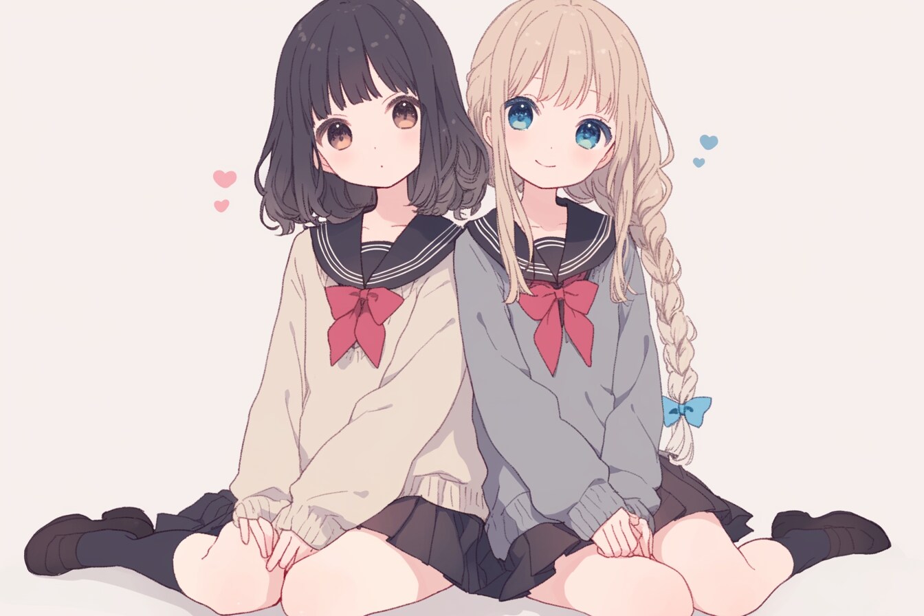 二人のJK39 | の人気AIイラスト・グラビア